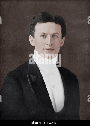 Harry Houdini (1874-1926) - American illusionista e stunt performer, nota per la sua sensazionale atti di escapology. Foto Stock