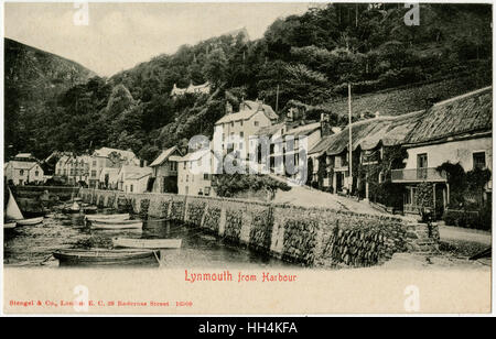 Mars Hill, Lynmouth, Devon dal porto Foto Stock