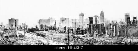 Le conseguenze del terremoto di San Francisco Foto Stock