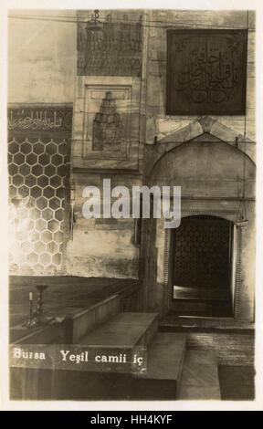 Bursa, Turchia - Moschea di Bayezid i (Yesil Camii) Foto Stock