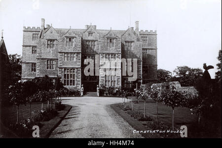 La Jacobiana elegante anteriore Chastleton House, Oxfordshire. Foto Stock