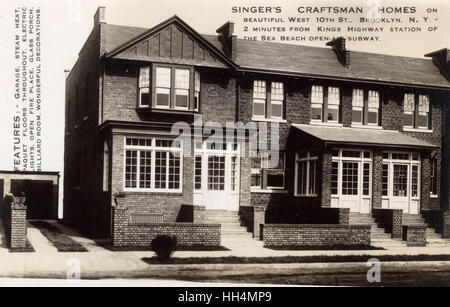 Singer's Craftsman Homes, Brooklyn, New York, USA Foto Stock