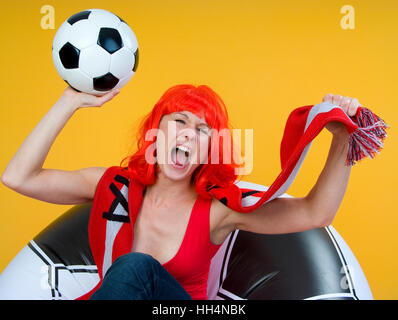 Austrian, femmina appassionato di calcio Foto Stock