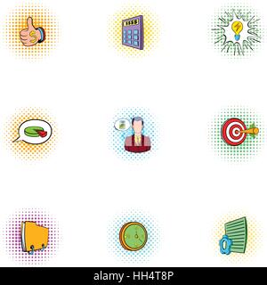 Tempo di Business set di icone, pop-art style Illustrazione Vettoriale