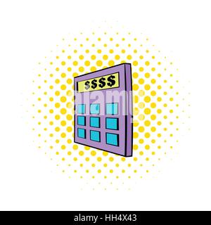 Icona calcolatrice in stile fumetto Illustrazione Vettoriale