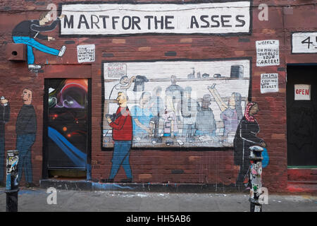 Arte di strada in Hanbury St, Spitalfields, East London, England. Foto Stock