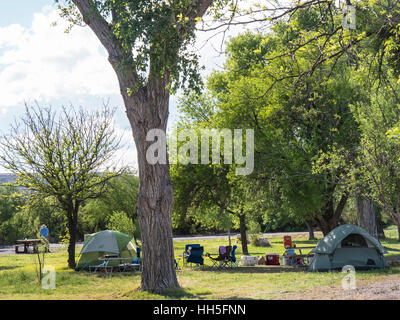 Rio Grande villaggio campeggio, parco nazionale di Big Bend, Texas. Foto Stock