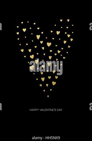 Felice il giorno di san valentino amore biglietto di auguri con il bianco a bassa poli style forma di cuore in golden glitter sfondo. Illustrazione Vettoriale Illustrazione Vettoriale