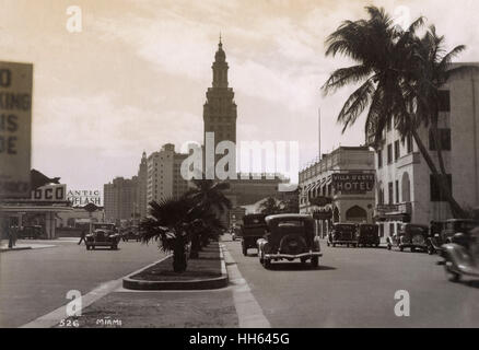 Biscayne Boulevard, Miami Beach, Florida, Stati Uniti Foto Stock