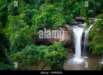 La cascata e la foresta tropicale. Foto Stock