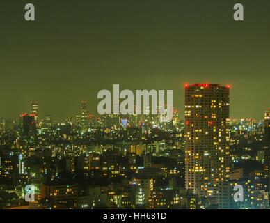 Luci di Tokyo di notte, Tokyo, Giappone. Foto Stock