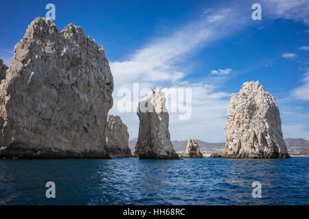 Formazioni di roccia intorno all'Arco di Cabo San Lucas, Messico. Foto Stock