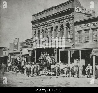 , Wells Fargo & Co. Office Express, C Street, Virginia City, Nevada, 1866 Foto Stock