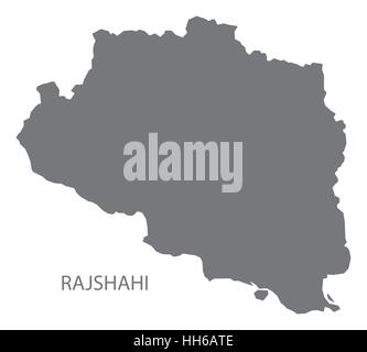 Rajshahi Bangladesh mappa in grigio Illustrazione Vettoriale