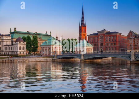 Stoccolma. Immagine di Stoccolma in Svezia durante il blu crepuscolo ora. Foto Stock