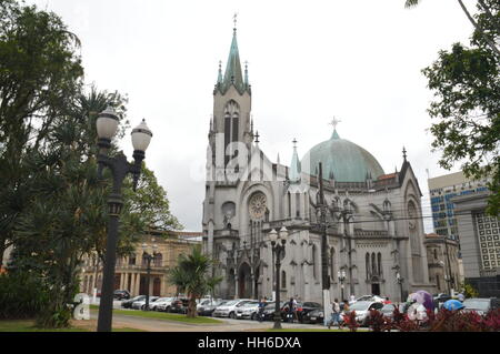 La Madonna del Rosario Cattedrale o Duomo di Santos nella città di Santos vicino a Sao Paulo, Brasile Foto Stock