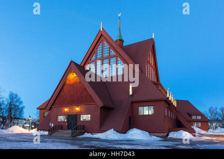 Chiesa di Kiruna, Kiruna kyrka, Lapponia, Svezia settentrionale, Svezia Foto Stock