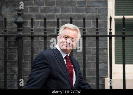 Londra, Regno Unito. Il 17 gennaio 2017. David Davids, Segretario Brexit, foglie 10 di Downing Street. Credito: Ian Davidson/Alamy Live News Foto Stock