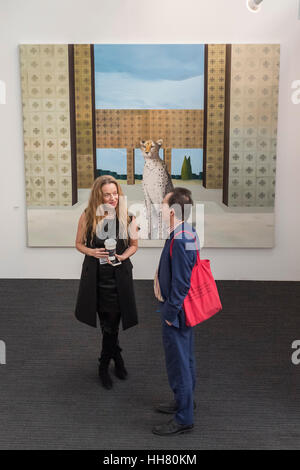 Islington, London, Regno Unito. Xvii gen, 2017. La ventinovesima edizione del London Art Fair si svolge nel business e Design Center, Islington, da 18-22 gennaio 2017. Credito: Guy Bell/Alamy Live News Foto Stock