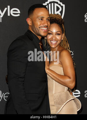 Los Angeles, CA, Stati Uniti d'America. 8 Gen, 2017. 8 gennaio 2017 - Los Angeles, California - Meagan buon con mio marito DeVon Franklin. InStyle & Warner Bros Foto Golden Globes After Party 2017 tenutosi presso il Beverly Hilton Hotel. Photo credit: AdMedia Credito: AdMedia/ZUMA filo/Alamy Live News Foto Stock