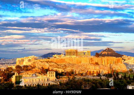 Vista dell'Acropoli di Atene, Atene, Grecia Foto Stock