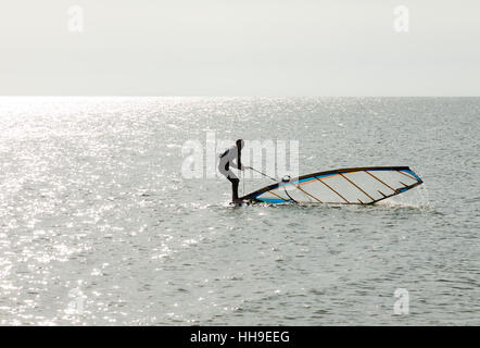 Vela, formazione, surf, acqua salata, mare oceano, acqua, natura, esseri umani, umana Foto Stock