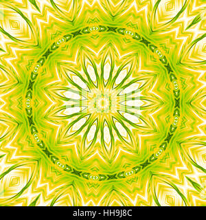 Mandala di luce verde giallo Foto Stock