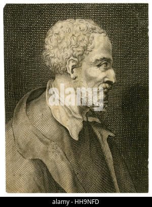 Antique c1820 incisione, Gerolamo Cardano (1501-1576) era un italiano polymath, i cui interessi e abilità variava da essendo un matematico, medico, biologo, fisico, chimico, astrologo, astronomo, filosofo, scrittore e giocatore. Fonte: incisione originale. Foto Stock