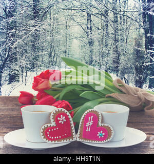 Il giorno di San Valentino caffè Foto Stock