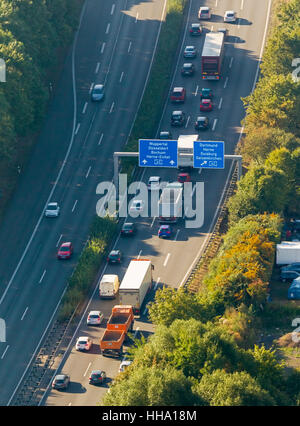 Autostrada intersezione, A43 e A2, A43 la congestione tra Recklinghausen e Bochum, Recklinghausen, la zona della Ruhr, Foto Stock