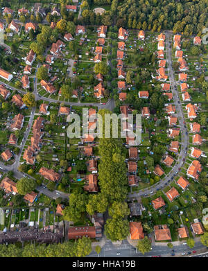 Insediamento Teutoburgia, Herne Börnig, alloggiamento station wagon, tetti rossi, Herne, la zona della Ruhr, Renania settentrionale-Vestfalia, Germania, Europa Foto Stock