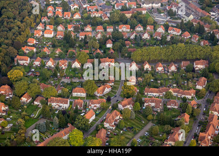 Insediamento Teutoburgia, Herne Börnig, alloggiamento station wagon, tetti rossi, Herne, la zona della Ruhr, Renania settentrionale-Vestfalia, Germania, Europa Foto Stock