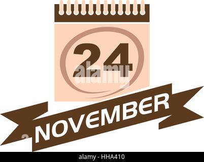 Il 24 novembre il calendario con nastro Illustrazione Vettoriale