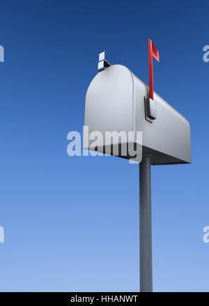 Blu, chiuso, comunicazione, illustrazione, bandiera, cassetta postale, express, e-mail, Foto Stock