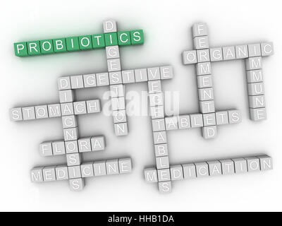 3d probiotici parola concetto di cloud Foto Stock