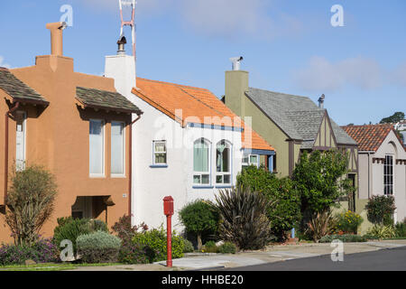 Case nella zona residenziale di San Francisco, California Foto Stock