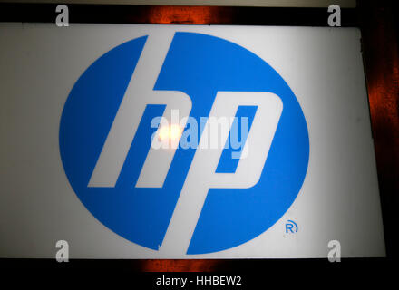 Das Logo der Marke 'HP Hewlett Packard', Berlino. Foto Stock