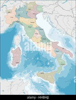 Mappa di Italia Illustrazione Vettoriale