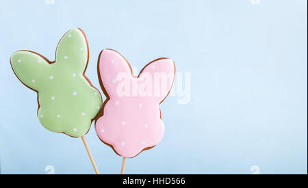 Due decorate gingerbread cookie Foto Stock