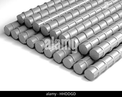 Metallo classic rebar rendering 3D Foto Stock