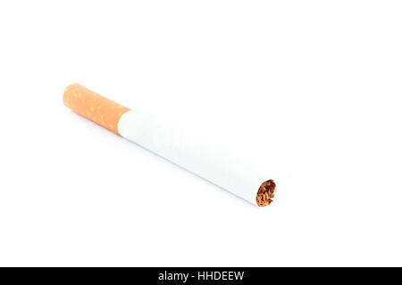 Sigaretta perniciosa contro un bianco backround Foto Stock