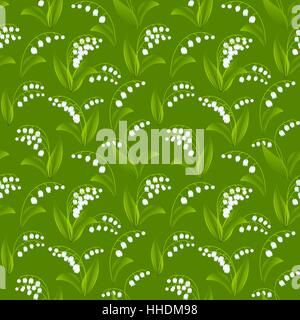 Seamless pattern a molla con gigli della valle Illustrazione Vettoriale