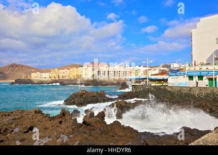 Playa de las canteras Beach, Santa Catalina distretto, Las Palmas de Gran Canaria Gran Canaria Isole Canarie Spagna Foto Stock