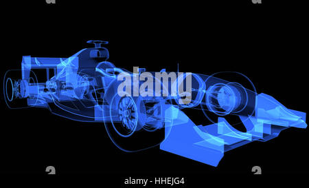 3D Rendering di xray auto sportive. 3D illustrazione Foto Stock