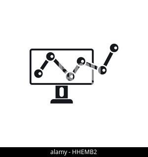 Crescendo il grafico a barre sullo schermo dell'icona computer Illustrazione Vettoriale