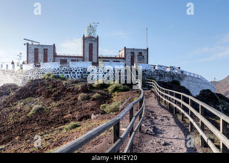 Faro Entallada, Las Playitas, Fuerteventura, Isole Canarie, Spagna Foto Stock