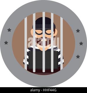 Prigioniero avatar icona carattere illustrazione vettoriale design Illustrazione Vettoriale