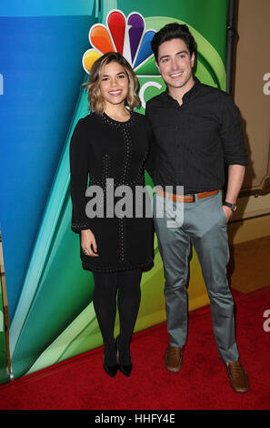 Pasadena, California, Stati Uniti d'America. 18 gennaio, 2017. America Ferrera, Ben Feldman, a 2017 NBCUniversal Winter Press Tour - Day 2, al Langham Hotel In California il 18 gennaio 2017. Credito: Faye Sadou/media/punzone Alamy Live News Foto Stock