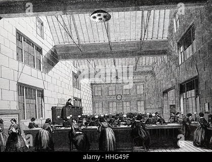 La sala del telegrafo, elettrico e International Telegraph Company, Bell vicolo, Londra. 1859 Foto Stock