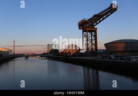 Clyde Auditorium, la Hydro e Finnieston gru Glasgow Scotland Gennaio 2017 Foto Stock